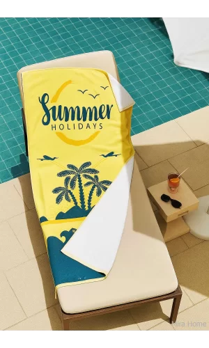 SeaDream Tropikal Desenli Plaj Havlusu 70X140 Cm Summer Holiday