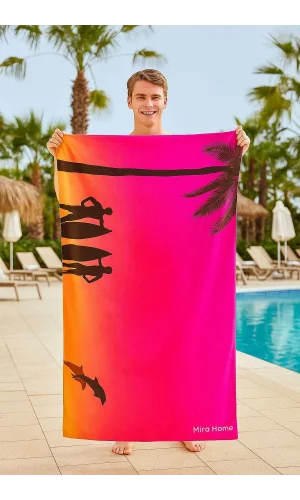 SeaDream Tropikal Desenli Plaj Havlusu 70X140 Cm Sunshine