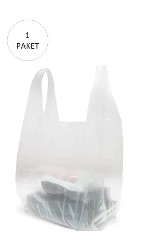 Şeffaf Atlet Poşet Küçük Boy 24x43 cm 1 Paket Takriben 300 Adet