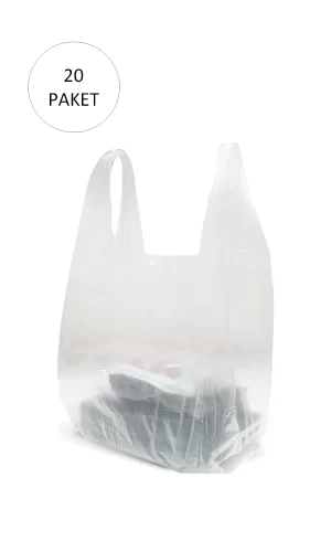 Şeffaf Atlet Poşet Orta Boy 28x50 cm 20 Paket Takriben 4.000 Adet