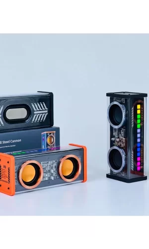Şeffaf Mecha Müzik Tws Stereo Rgb İşıklı Hoparlör Kablosuz Bluetooth 5.0 Taşınabilir Hoparlör V9