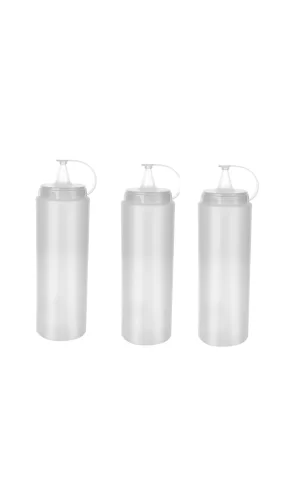 Şeffaf Sos Şişesi - 1000ml Dev Boy 3 Adet