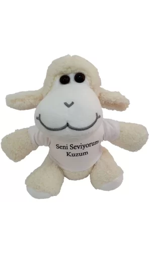 Seni Seviyorum Kuzum Tişörtlü Peluş Kuzu