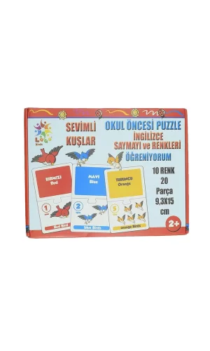 Sevimli Kuşlar Okul Öncesi Eşleştirme Oyunu 20 Parça