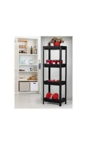 Shelf Unit Raf Ünitesi Siyah Renk 4 Katlı Royaleks-81414