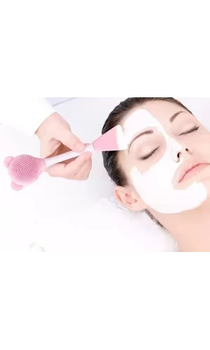 Silikon Yüz Temizleme Fırçası ve Maske Uygulama Spatulası