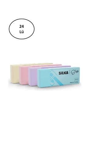 Silka Art.44 Pastel Orta Boy Sınav Silgisi 4Lü 24lü