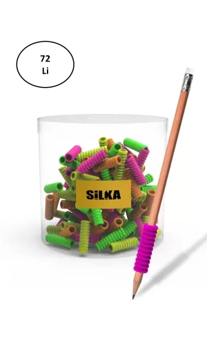 Silka Neon Spiral Kalem Tutma Aparatı 4 Renk Art.35n (72 Li Paket)