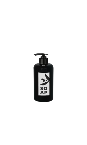 Sıvı Sabunluk Yuvarlak Plastik Pompalı 500 Ml - Siyah