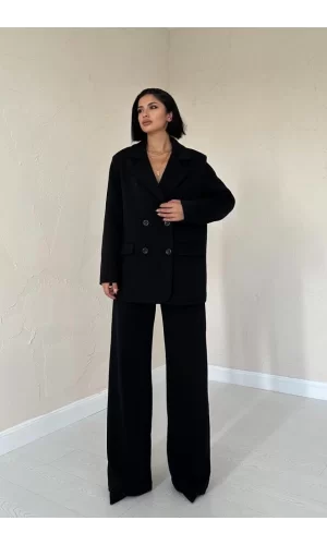 Siyah 3-İplik Comfort Ceket Ve Pantolon Takım