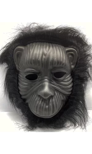 Siyah Eva Goril Maskesi Peluş Tüylü Orangutan Model