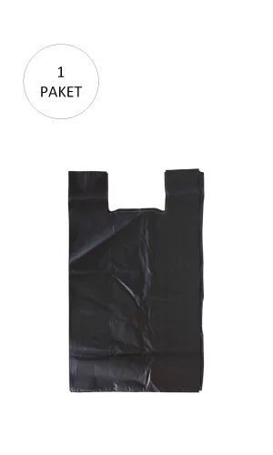 Siyah Hışır Atlet Poşet Mini Boy 22x31 cm 1 Paket Takriben 500 Adet