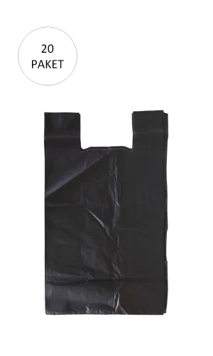 Siyah Hışır Atlet Poşet Mini Boy 22x31 cm 20 Paket Takriben 10.000 Adet