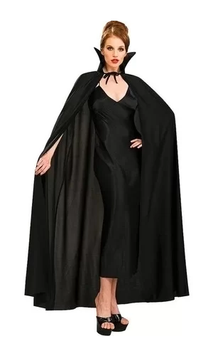 Siyah Renk Yakalı Halloween Pelerini 120 Cm