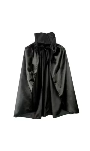 Siyah Renk Yakalı Halloween Pelerini 90 Cm
