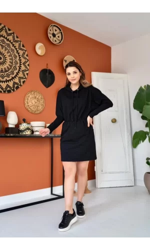 Siyah Sweatshirt Spor Elbise