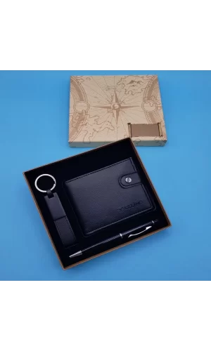 Siyah Touchpen Kalem Anahtarlık Ve Cüzdan