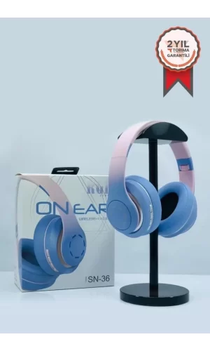 Sn-36 On-ear Kafa Üstü Kablosuz  Kulaklık Bluetooth 5.1  Blue