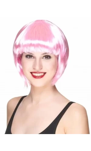Soft Pembe Renk Parti Peruğu Küt Saç