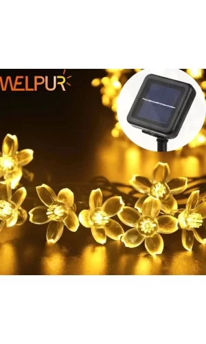 Solar 30 Ledli Çiçekli Günışığı Bahçe Aydınlatma Dekorasyon Güneş Enerjili