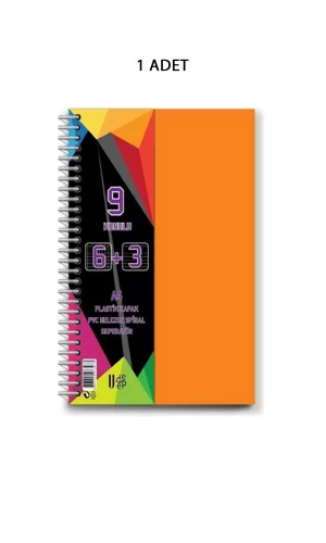 Spiralli PP Kapak 6+3 225 Yaprak 9 Ayraçlı Defter