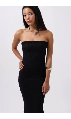 Straplez Dantel Maxi Elbise