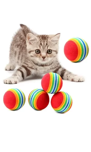 Sünger Kedi Köpek Çiğneme Ve Oyun Topu 4 Adet