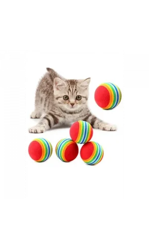 Sünger Kedi Köpek Çiğneme Ve Oyun Topu 4 Adet