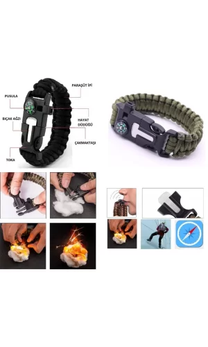Survival Bileklik - Sos Multi Fonksiyonlu Hayatta Kalma Bilekliği