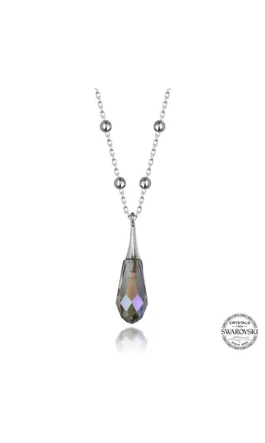 Luz&Pos Swarovski Crystal Taşlı Ametist Top Zincir Gümüş Kadın Kolye