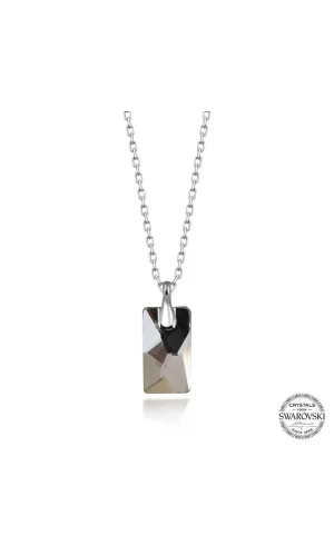 Luz&Pos Swarovski Crystal Taşlı Baget Gümüş Kadın Kolye