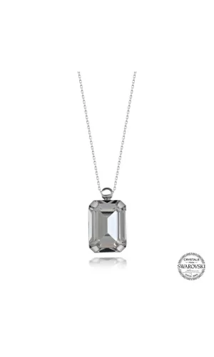 Luz&Pos Swarovski Crystal Taşlı Baget Gümüş Kadın Kolye
