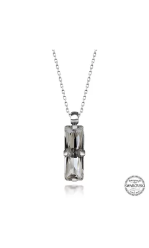 Luz&Pos Swarovski Crystal Taşlı Baget Gümüş Kadın Kolye
