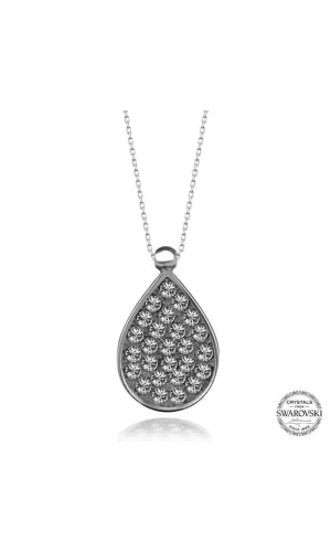 Luz&Pos Swarovski Crystal Taşlı Damla Gümüş Kadın Kolye