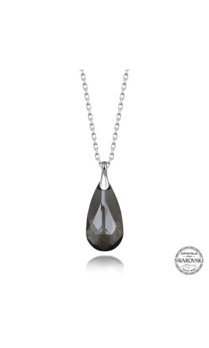 Luz&Pos Swarovski Crystal Taşlı Damla Gümüş Kadın Kolye
