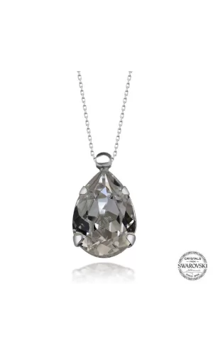 Luz&Pos Swarovski Crystal Taşlı Damla Gümüş Kadın Kolye