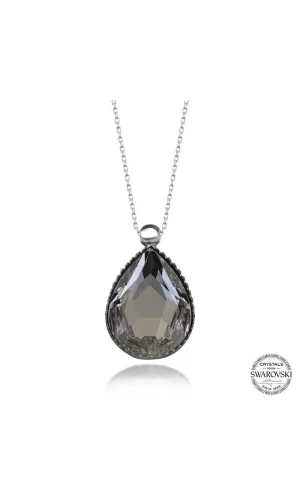 Luz&Pos Swarovski Crystal Taşlı Damla Gümüş Kadın Kolye