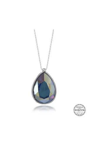 Luz&Pos Swarovski Crystal Taşlı Damla Gümüş Kadın Kolye