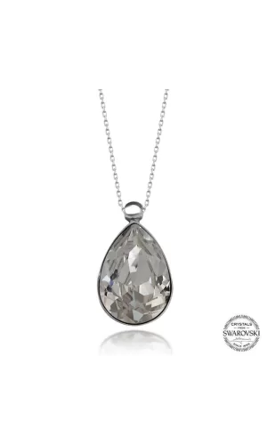 Luz&Pos Swarovski Crystal Taşlı Damla Gümüş Kadın Kolye