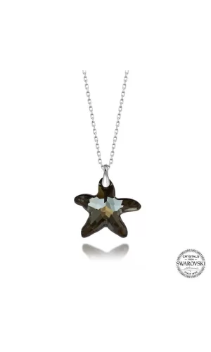 Luz&Pos Swarovski Crystal Taşlı Deniz Yıldızı Gümüş Kadın Kolye