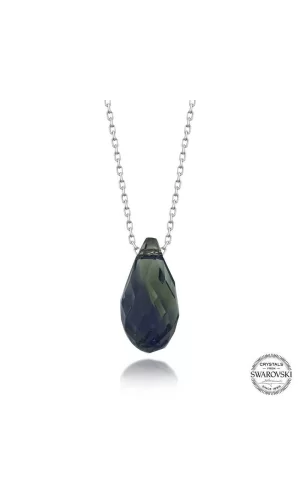 Luz&Pos Swarovski Crystal Taşlı Drop Kesim Gümüş Kadın Kolye