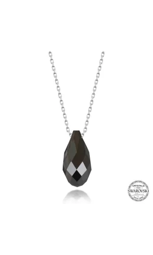 Luz&Pos Swarovski Crystal Taşlı Drop Kesim Gümüş Kadın Kolye