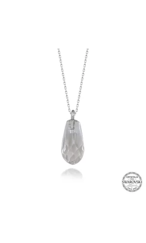 Luz&Pos Swarovski Crystal Taşlı Drop Kesim Gümüş Kadın Kolye