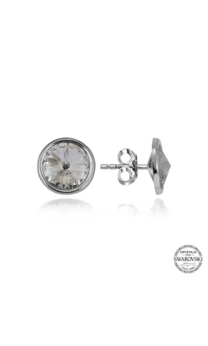Luz&Pos Swarovski Crystal Taşlı Gümüş Çivili Kadın Küpe