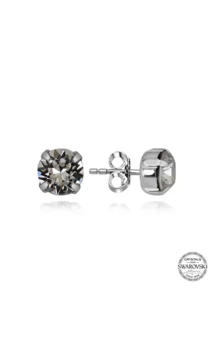 Luz&Pos Swarovski Crystal Taşlı Gümüş Çivili Kadın Küpe