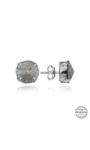 Luz&Pos Swarovski Crystal Taşlı Gümüş  Çivili Kadın Küpe