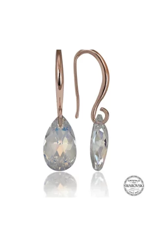 Luz&Pos Swarovski Crystal Taşlı Gümüş Damla Sallantılı Kadın Küpe