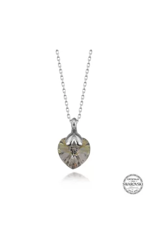 Luz&Pos Swarovski Crystal Taşlı Gümüş Kalp Kadın Kolye