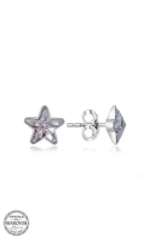 Luz&Pos Swarovski Crystal Taşlı Gümüş Yıldız Çivili Kadın Küpe