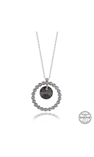 Luz&Pos Swarovski Crystal Taşlı Halka Gümüş Kadın Kolye